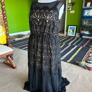 Lela Rose for Lane Bryant Stretchy Lace Full Length Plus Size Formal Dress